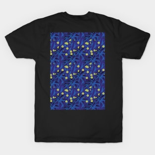 Blue Leaf Pattern T-Shirt